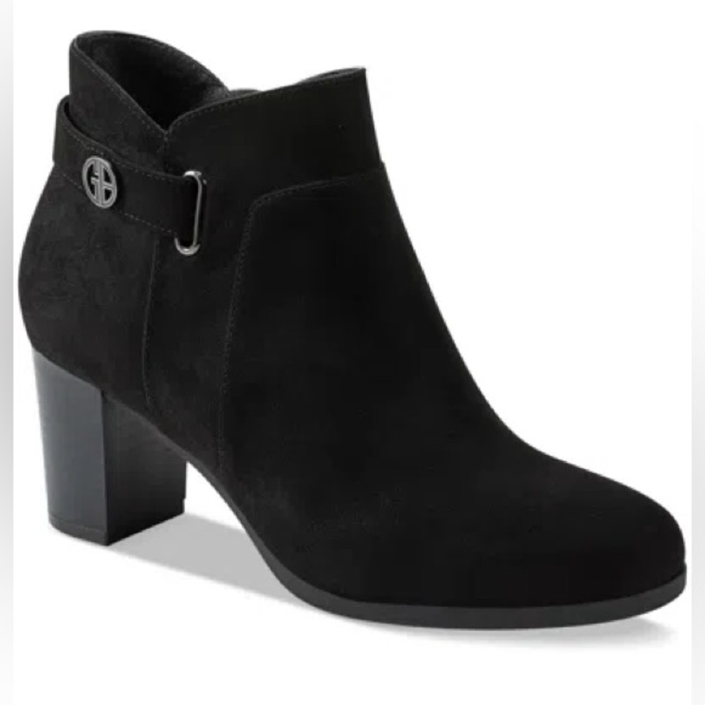 Giani Bernini Suede Black Ankle Booties